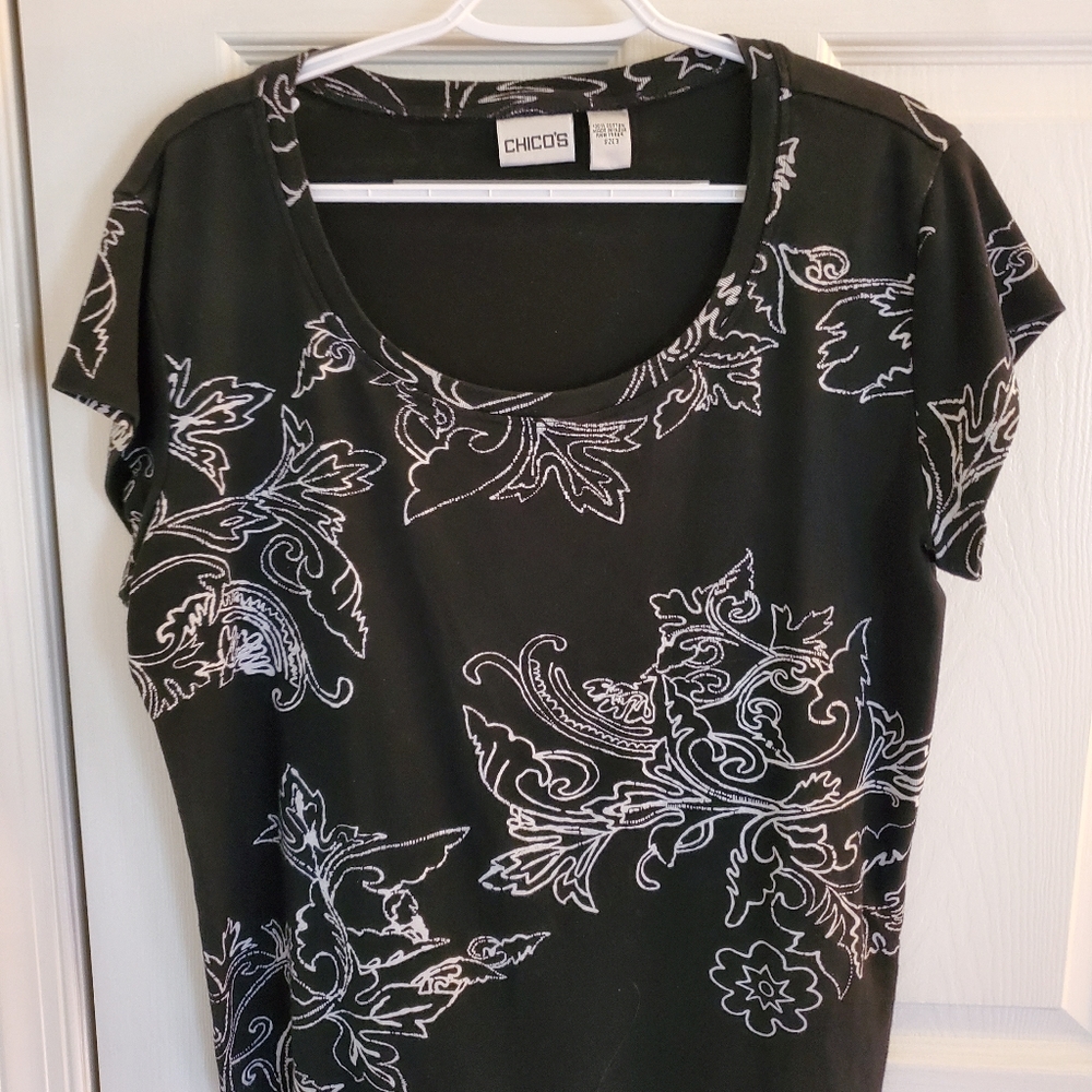 Chico's Black and White Top